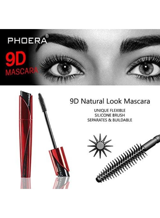 Phoera Lash Volume Mascara Waterproof, smudge proof Long Lasting Fiber Lash Black Mascara, 9D Curling Eye Makeup Intense Lengthen & Volumize False Eyelashes | Cruelty Free - Image 5